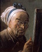 Jean Baptiste Simeon Chardin Chardin bust self portrait France oil painting artist